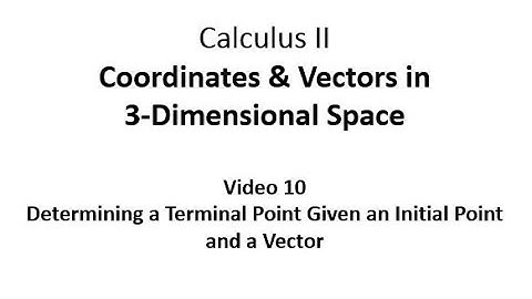 Finding the Terminal Point of a Vector Given its Initial Point and the Vector