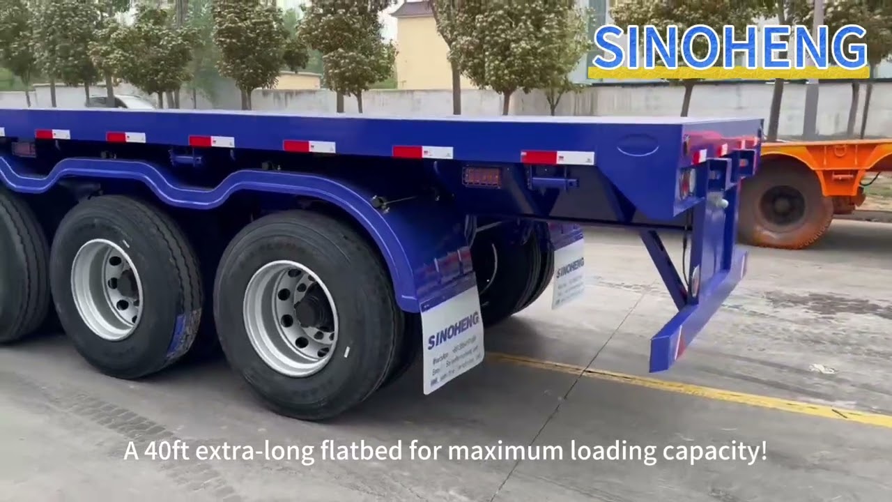 🚛40FT Flatbed Trailer with Three Axles Made in China