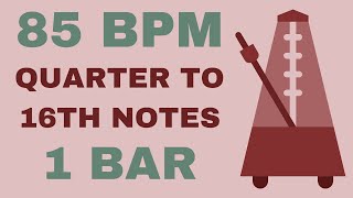Metronome Click Track - 1 Bar Quarter to Sixteenth Notes 85 bpm - Smartronome