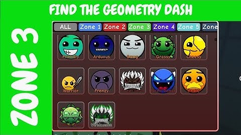 ALL Find the Geometry Dash DIFFICULTIES ZONE 3 [ REVAMP Update Roblox ]
