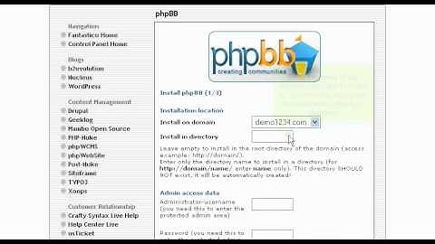 Installing phpBB forum