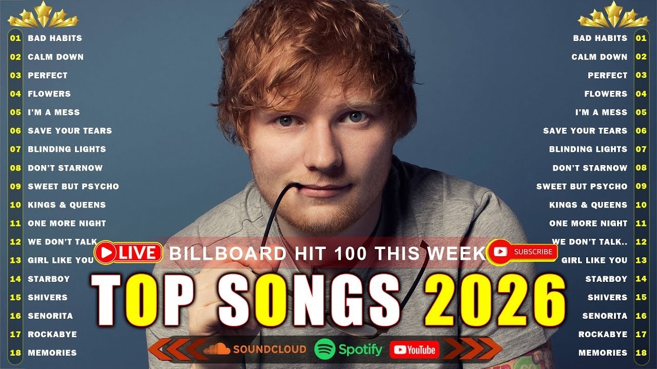 Rihanna, Dua Lipa, Adele, Ed Sheeran, Bruno Mars, Maroon 5, The Weeknd 🌊 Billboard Top 50 This Week