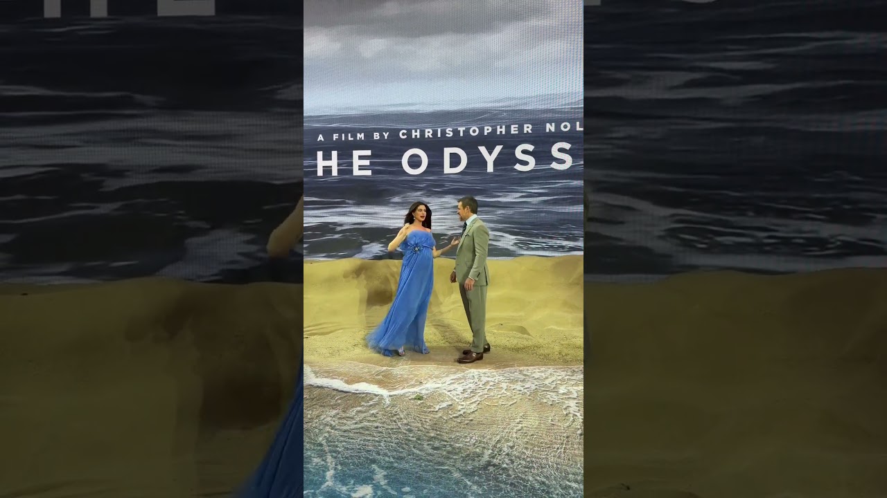 King & Queen of Ithaca. Matt Damon & Anne Hathaway at The Odyssey World Premiere.