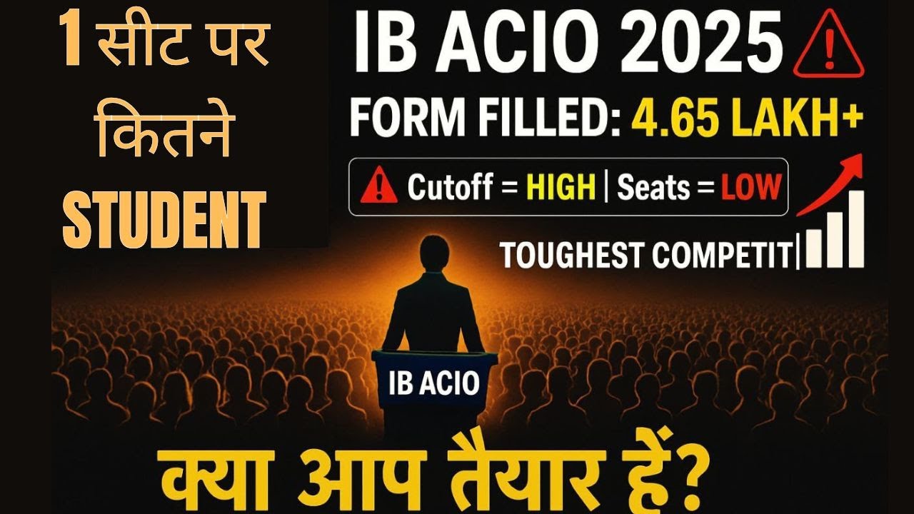 IB ACIO 2025 Cutoff & Competition 🔥 | Total Forms Filled & Safe Score for Selection!