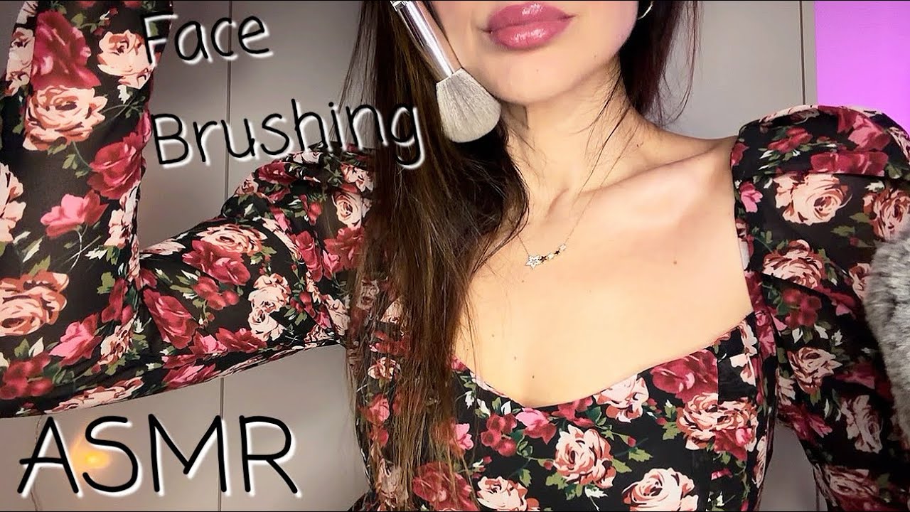 ASMR| SLOW FACE BRUSHING + POSITIVE AFFIRMATIONS IN ENGLISH ✨ 