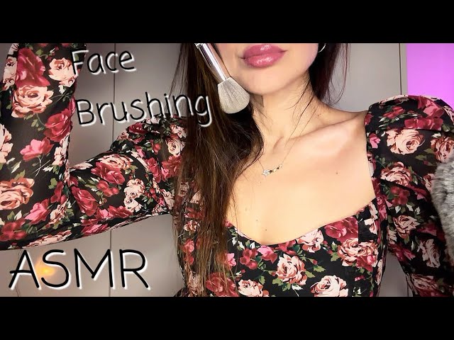 ASMR| SLOW FACE BRUSHING + POSITIVE AFFIRMATIONS IN ENGLISH ✨ 