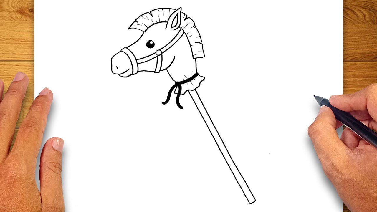 How to draw Wooden Stick Horse