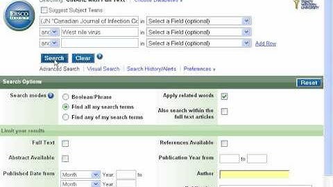 CINAHL EBSCO 2.0 Publications search tutorial