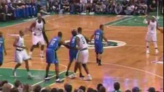 Kevin Garnett punches Dwight Howard's forearm Magic vs Celtics Eastern Conference Finals Game 6