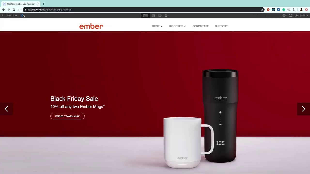 Webflow Design Challenge - Ember Mug
