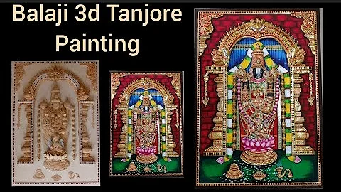 Balaji Tanjore painting step by step||orderwork||3d embossed painting||#sirikalakutira
