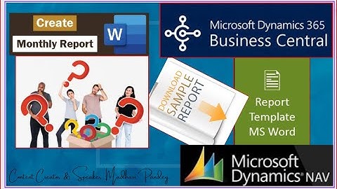 Manual Reports in Business Central & Navision #msdyn365bc