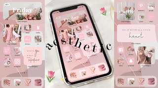 customize your iphone 🌷 iOS15 (Soft Pink Theme)✨ | how to have an aesthetic phone screenshot 3