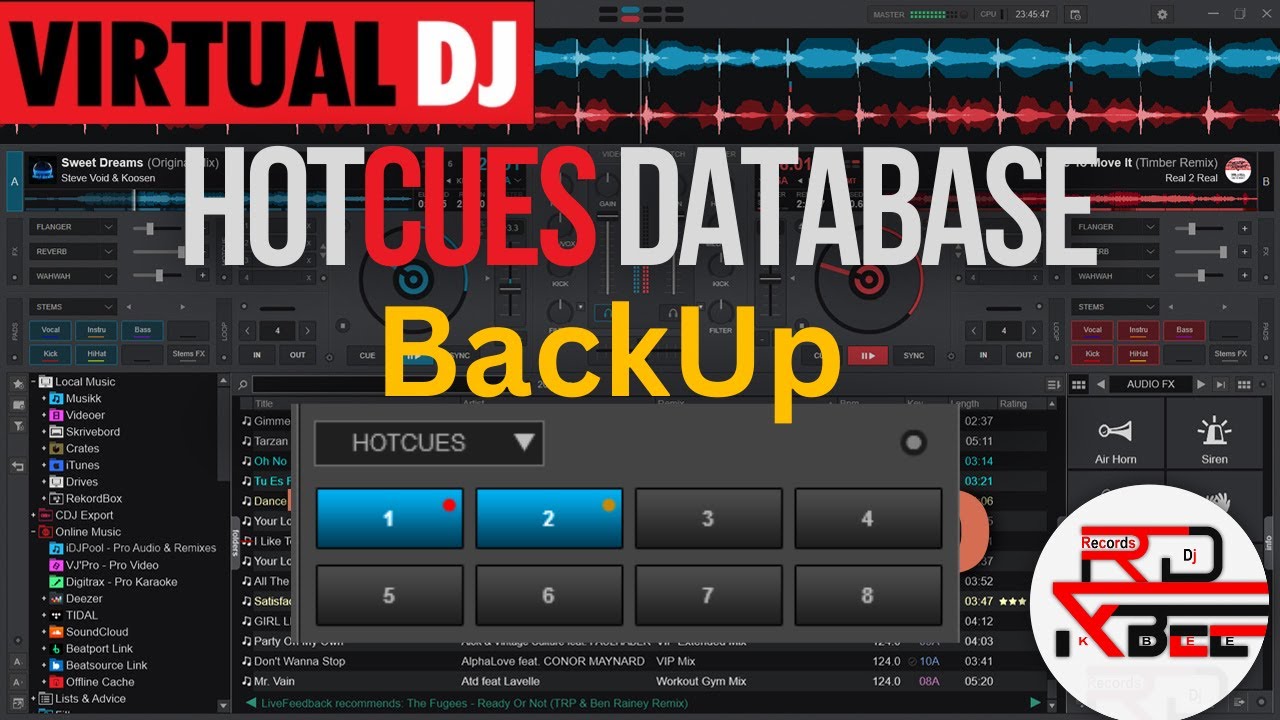 Как создать резервную копию базы данных Hotcues в Virtual DJ 2024