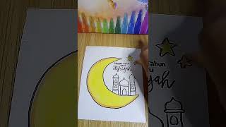 Menggambar selamat tahun baru islam | 1 muharram | tahun baru hijriah #shorts