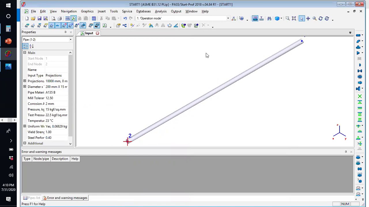 PASS Start Prof   Pipe modelling 1