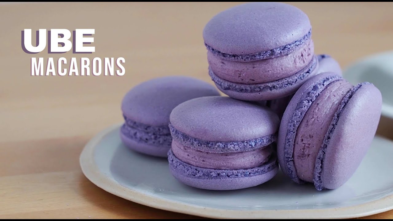 French Macarons with Taro Buttercream (French Method)