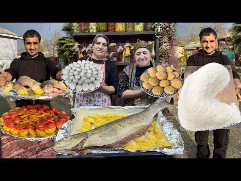 A FULL DAY IN MY VILLAGE! GRANDMA COOKING BEST KURABIYE 