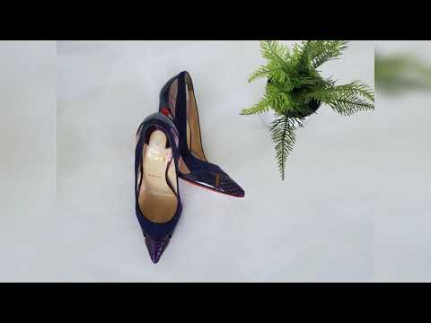 Christian Louboutin Galata Blue 120 Suede - video from My Wedding Treasures