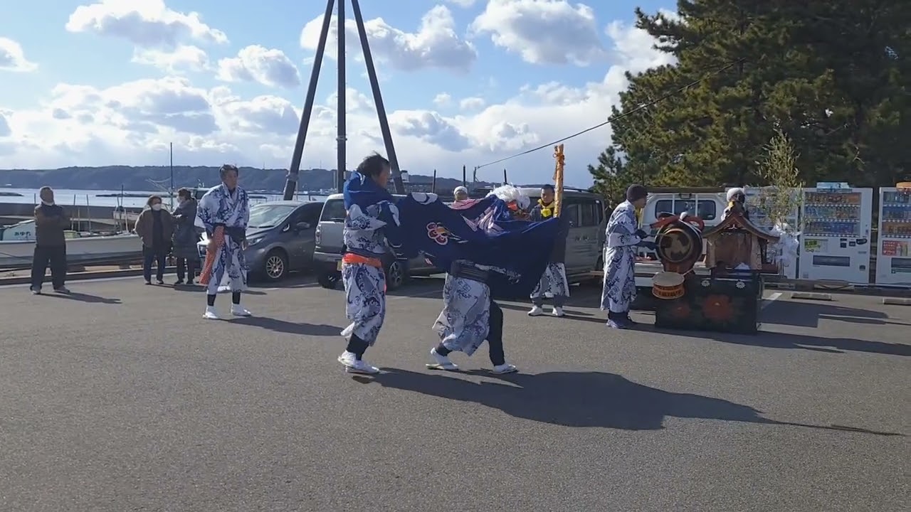 令和八年　櫛野川稲荷神社祭り獅子舞～おざき干物店前～