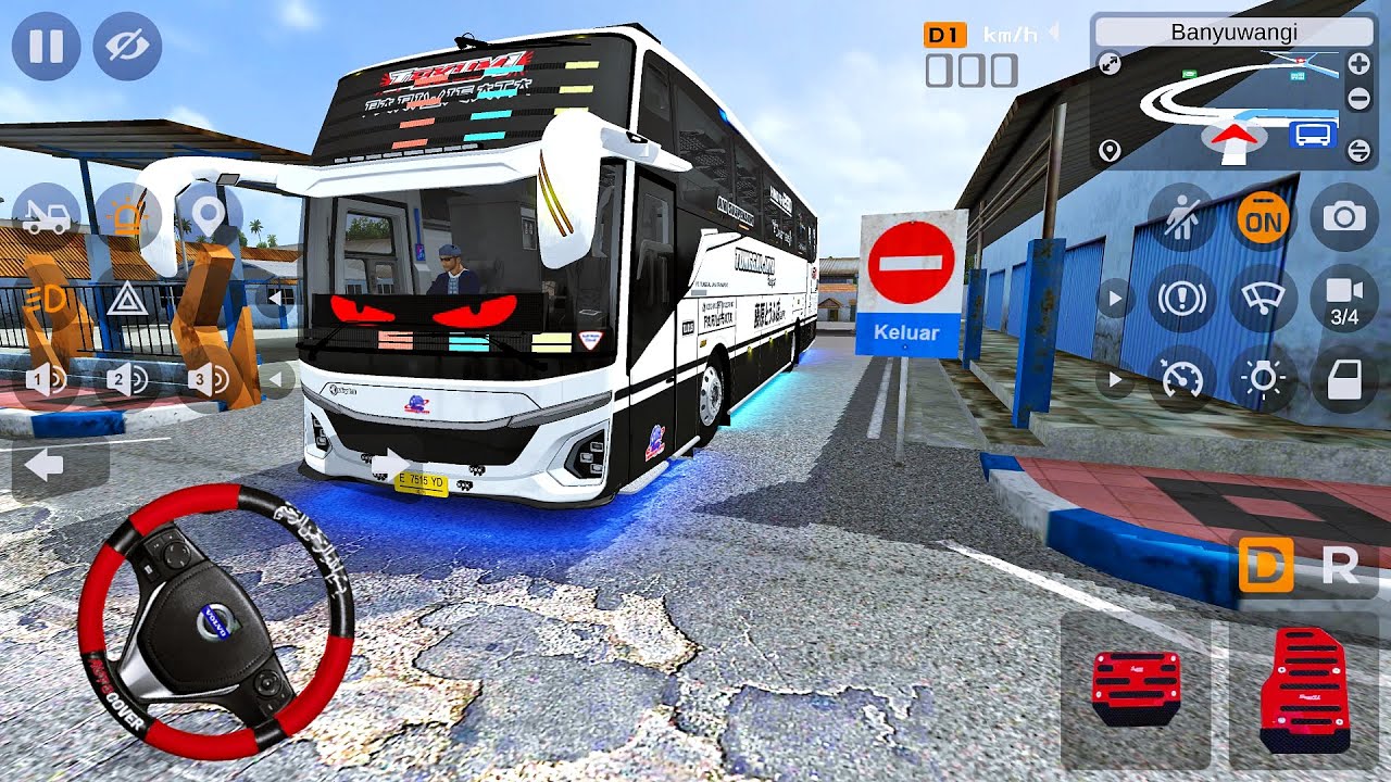 Bus Pariwisata Takumi Tunggal Jaya 24 Cortas Full Modif Keluar Terminal Bempernya Sampe Gasruk