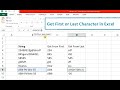 Get First or Last Character in Excel | swift learn