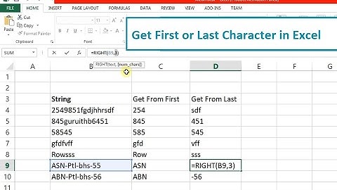 Get First or Last Character in Excel | swift learn