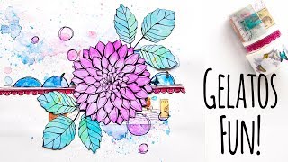 Easy Gelatos Background - Watercolor Techniques