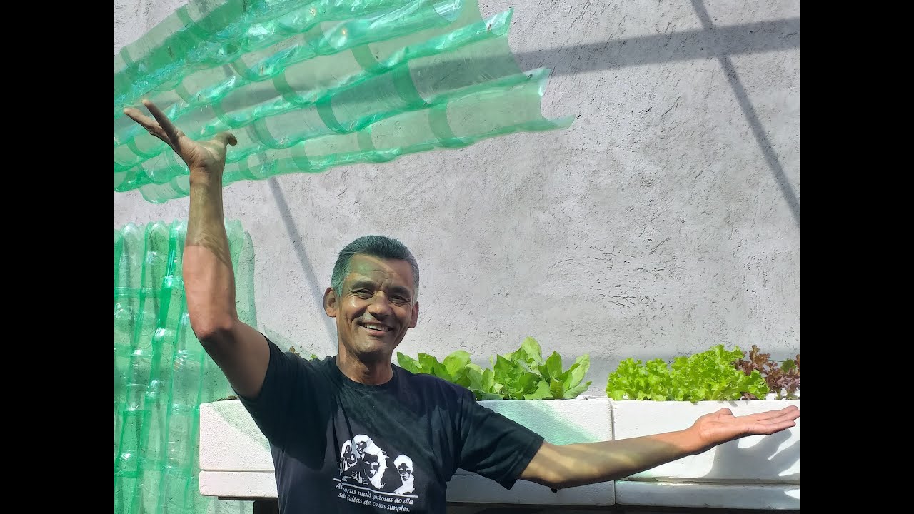 cobertura transparente  com garrafas pet- parte 1