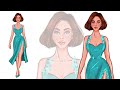 how to draw satin dress How to draw satin fabric | Rendered satin fabric | Fashion illustration
