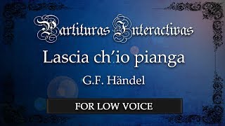 Video thumbnail of "Lascia ch'io pianga KARAOKE FOR LOW VOICE - Händel - Key: C major"