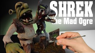 I made SHREK as a mad ogre and i'm sorry for Donkey  How to | Diorama | Polymer Clay