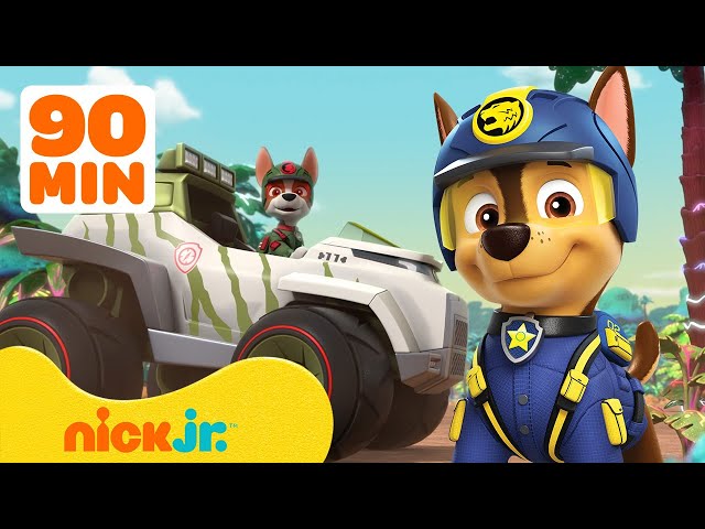 PAW Patrol Ultimate Rescue Missions! w/ Chase, Tracker & Marshall | 90 Minute Compilation | Nick Jr. class=