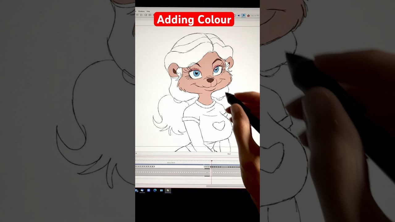 Adding Colour to my 2D Drawn Animation #animation #animator  #traditionalanimation #coloring #anime 