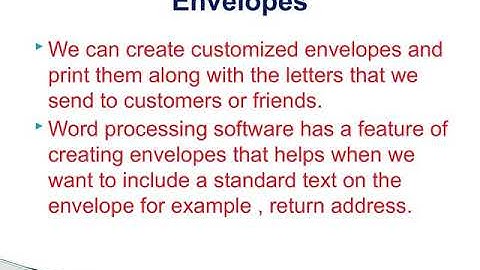 Creating Envelopes in Open Office