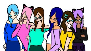 Aphmau friends drawing but in halloween costumes