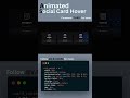 Animated Social Media Card using HTML CSS JS ☠️😱 Hover Effect Next Level Animation Glowing Cursor