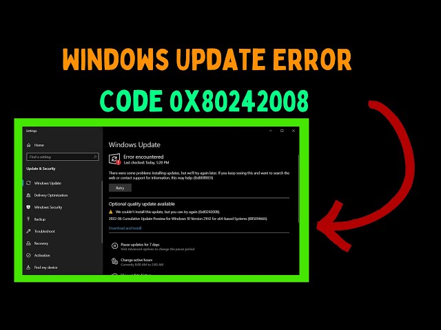 How to Fix Windows Update Error Code 0x80242008 on Windows