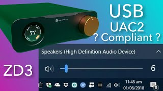 Is the ZD3 DAC Fully USB UAC2 compliant with a Windows PC