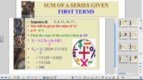MCR3U Unit 5 Seminar Part I- Arithmetic Series