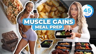 EASY MEAL PREP FOR MUSCLE GAINS | 8 Meals In Under 50 Min