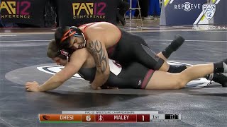 Heavyweight Amar Dhesi (Oregon State) vs Hayden Maley (Stanford)