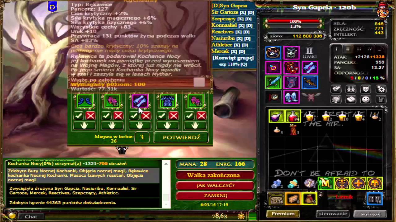 Margonem lega z kochy wymiana i zakładanie ostatniej legi