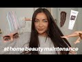 BEAUTY MAINTENANCE ROUTINE: what I do at HOME! (face, brows, hair, + body) to save $$