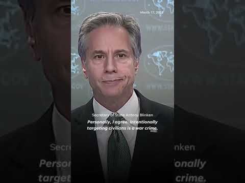 Secretary of State Blinken accuses Russia of war crimes. #Shorts