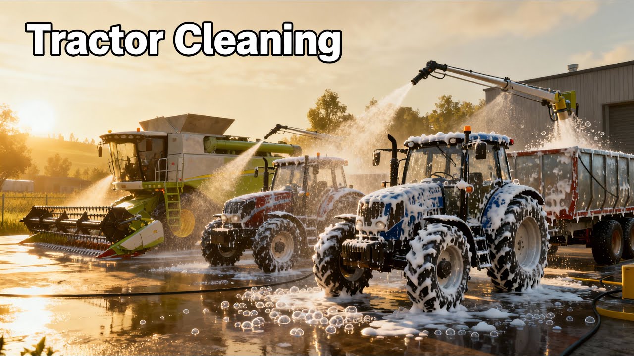 Farming Simulator 18 | All Tractor & Equipment Washing | Satisfying Cleaning Video