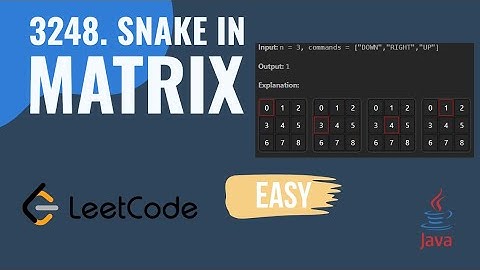 3248. Snake in Matrix  #leetcode  #2darray #javaprogramming #dsa #dsalgo #coding #arraylist #arrays