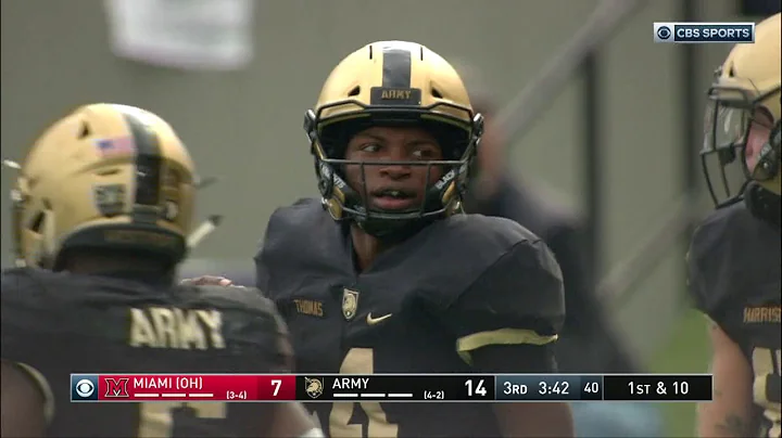 Army Football: Cam Thomas Long Run vs. Miami (OH) ...