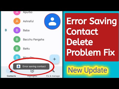 Error Saving Contact Delete ProblemI Error Saving Contact How to Delete IError Saving Contact Fix