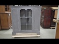 R-046007 　アンティーク家具　イギリスアンティーク　扉がおしゃれな薄型のペイントキャビネット【ラフジュ工房】